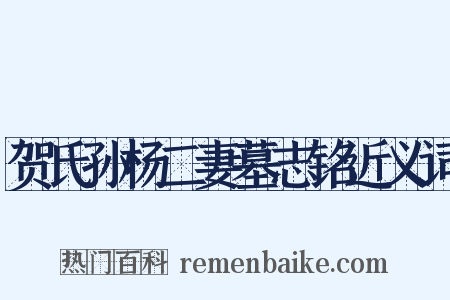 贺氏孙杨二妻墓志铭近义词是什么意思的图片